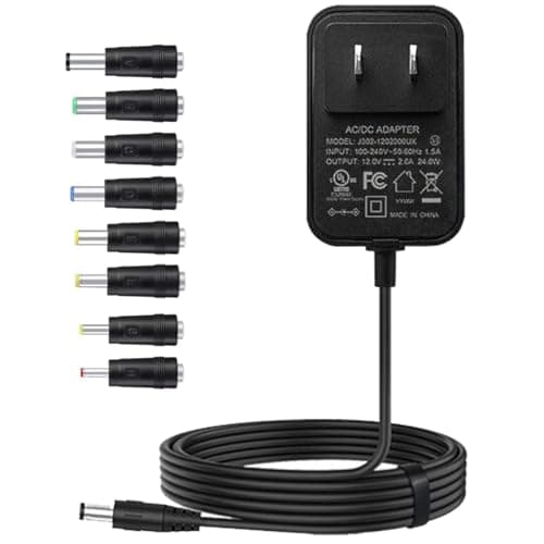 12V Power Supply 2A 12 Volt AC Adapter 100-240v 50-60hz Switching Adapter with 5.5 x 2.1mm DC Plug and 8 Tips Power Cord for LED Strip Light, CCTV Camera, Router, BT Speaker DC12V Transformer 1.5m - Image 1