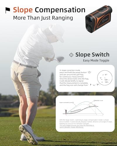 Golf & Hunting Rangefinder with Rechargeable Battery, 5/1200Y Camo Laser Range Finder 7X Magnification, Distance/Angle/Speed/Scan Multi Functional Waterproof Rangefinder with Case - Thumbnail 4