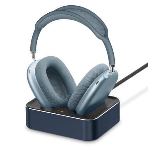 Headphone Charging Station for AirPods Max 2024 & 2020 - Magnetic Headset Charger Dock with Dual Connectors (Blue) - Image 1