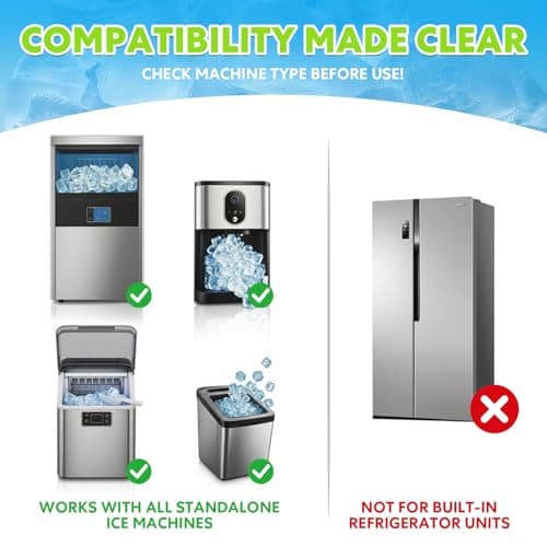 blue fresh Ice Machine Cleaner Tablets for Hard Water - 28 Pack Nickel Safe Scale Removal for Countertop Portable Commercial Nugget Ice Makers, Compatible with Opal, GE Profile, Frigidaire - Thumbnail 6