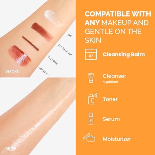 PLANTIFIQUE Korean Cleansing Balm – Hydrating Makeup Remover with Hyaluronic Acid & Ceramides – Oil Based Face Cleanser - Removes Waterproof Makeup & Sunscreen, Balsamo Desmaquillante 1.41 oz / 40g - Thumbnail 3