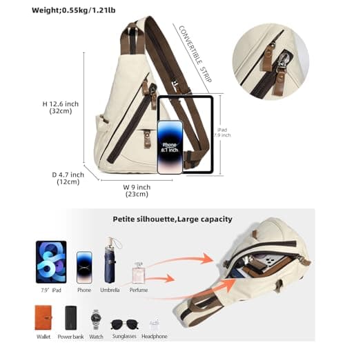 KL928 Sling Bag - Small Crossbody Backpack Shoulder Casual Daypack Rucksack for Men Women - Thumbnail 2