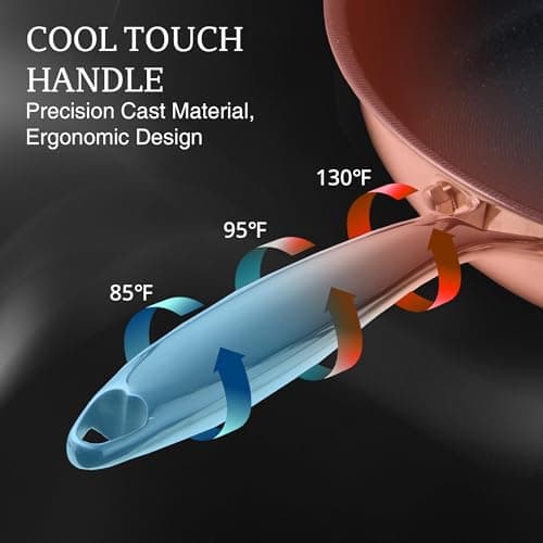 KITEXPERT Non Stick Frying Pans without Lid, 8" Titanium Ceramic Pan Nonstick Stainless Steel Skillet, PFAS PFOA & PTFE Free, Quick-Cool Handle, Dishwasher & Oven Safe, Compatible with All Cooktops - Thumbnail 6