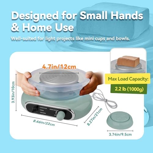 Jasthorine Pottery Wheel for Kids, Arts and Crafts Toy Kit, Ages 6-12 - Thumbnail 5