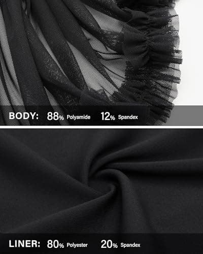 Stelle Women's High Waist Athletic Skorts with Shorts Pockets Ruffle Flowy Mini Cake Skirt Layered Pleated Cute Casual Summer (Black,XXS) - Thumbnail 4