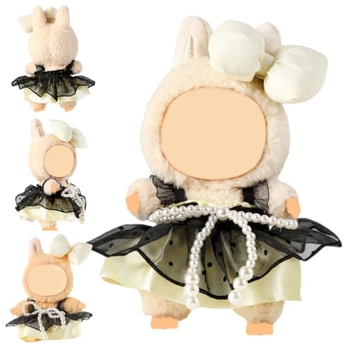 Clothes for 15-17cm Doll, Skirt Set for Dolls, 1 Piece Skirt Outfit Premium Fashion Cute Dress for 15-17cm Dolls Accessories (NO Doll) (White Bow) Cute Easter Gift