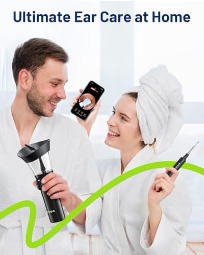 KAUGIC Ear Wax Removal - One-Hand Manual Ear Cleaner with Camera, 7 PCS Ear Spoons, Safe Ear Irrigation Kit for Adults, FSA-HSA-Eligible (Black) - Thumbnail 6