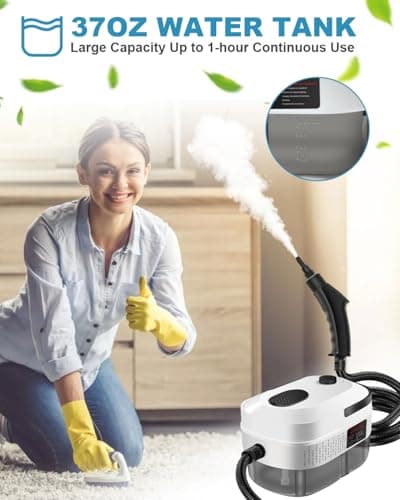 Zerpyor Handheld Steam Cleaner, 2500W Powerful 15sec Heat-up Multipurpose Steamer, 3-Level Temp, 37OZ Pressurized Deep Cleaning Steamer with 10 pcs Accessories for Window, Grease, Car, Home - Thumbnail 6