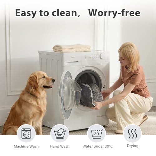 RRPETHOME XL Dog Beds Extra Large Sized Dog,Washable Rectangle Dog Bed for XL Dogs,Orthopedic Pet Bed with Anti-Slip Bottom for Extra Large Dogs,Grey,42"x30"x7" - Thumbnail 6