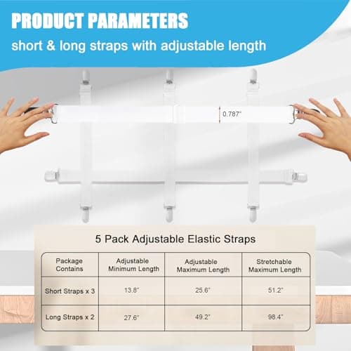 Table Cloth Holder Clips Hidden Strap 5 Pack, Adjustable Elasticity Picnic Tablecloth Clip Indoor Outdoor Large Clamp for Thick Tables Bench Cover Party Restaurant Camping RV Essential Accessories - Thumbnail 4