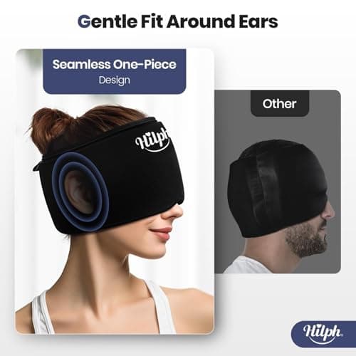 Hilph Adjustable Migraine Relief Cap with Thickened Gel Cold Compress, Headache Relief Cap, Face Cooling Mask Gel Head Wrap for Tension, Stress & Hangover, Soothing Gifts for Women Men Black - Thumbnail 4