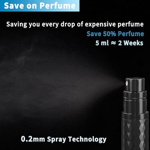 Qavhun Travel Perfume Atomizer Bottle Refillable - 5ml Leakproof Fragrances Perfume Atomizer, Portable Perfume Sprayer, Perfume Refillable Bottle for Traveling (Black) - Thumbnail 2