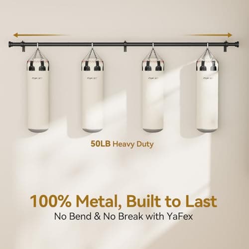 YaFex Curtain Rods 2 Pack 32-118 Inch, Heavy Duty 1 Inch Curtain Rod, Black Long Adjustable Window Treatment Rods,Modern Design, Easy Installation - Thumbnail 3