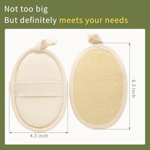 Natural Loofah Exfoliating Body Scrubber(2Pack),Made from Organic Bath Luffa for Women and Men - Thumbnail 3