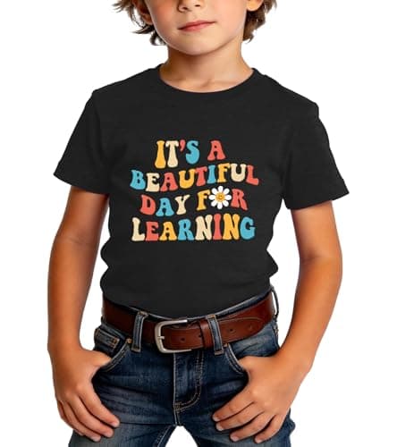 Read Book Shirt Kids-Its A Beautiful Day for Learning Short Sleeve Toddler Reading Tee Tops Boy Book Tshirt for Girl - Thumbnail 2