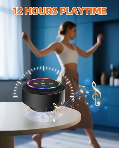 Waterproof Bluetooth Shower Speaker, Portable Wireless Speaker with Suction Cup, Small Portable Wireless Outdoor Speakers, 6 Mode RGB Lights, for Shower Bathroom Pool Beach, Gift Ideas for Christmas - Thumbnail 4