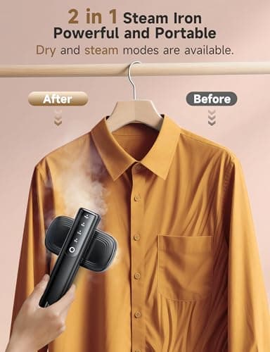 Sundu Steamer for Clothes,1200W Powerful Portable Steamer Iron,15s Fast Heat-up,100ml Tank,20 Min Continuous Steam, Wrinkle Remover for Travel, Home, Office(Jet Black) - Thumbnail 2