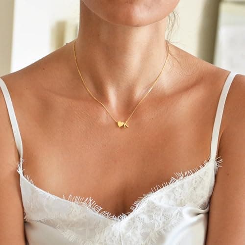 BAYLAY Mothers Day Gifts for Women Mom Grandma Daughter, Gold Initial Necklaces for Women Teen Girls 18K Gold Plated Letter K Initial Necklace Heart Necklace Gold Necklaces Jewelry Birthday Gifts - Thumbnail 3