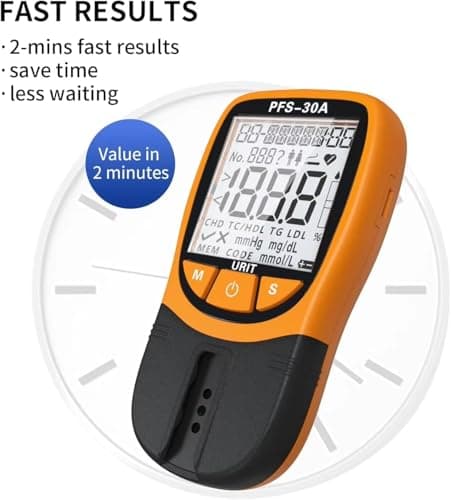 Official Blood Total Cholesterol Test Kit, 5 in 1 Triglycerides Test Kit Professional Grade Quick Blood Lipid Analysis Meter with 10 Cholesterol Test Strips for Home use - Thumbnail 3