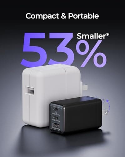 wegear 67W USB C Charger, 3-Port GaN Fast Charging Block with Foldable Plug, Compatible with MacBook Pro/Air, iPad Pro, iPhone 16/15/Pro, Galaxy S25/S24, Note20, Pixel, Apple Watch, (Black) - Thumbnail 3