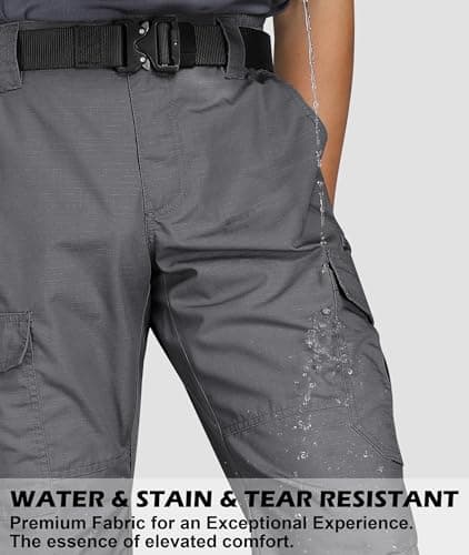 Zoofly Cargo Pants for Men Elastic Waist Ripstop Mens Cargo Work Pants Construction Work Pants for Men Durable Grey 44W*32L - Thumbnail 5