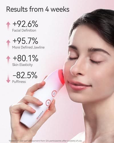 FliKEZE Red Light Therapy Device for Face and Neck, 3-in-1 Microcurrent & Vacuum Facial Massager, Skin Tightening, Firming and Anti-Aging Skincare Tool (White) - Thumbnail 6