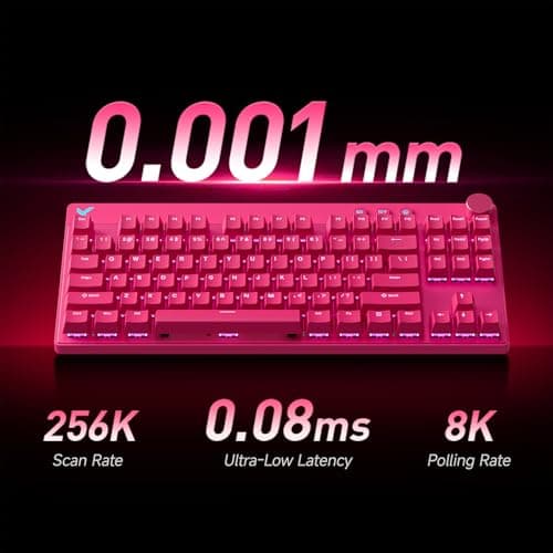 MCHOSE Mix 87 TKL Wired Gaming Keyboard Magnetic Switch Hall Effect Keyboards Rapid Trigger SOCD 8K Polling Rate Volume Knob Adjustable Actuation Point RGB Lighting HotSwap Black Apollo Switch - Thumbnail 3