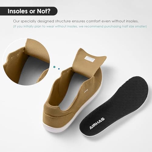 AIRHAS Mens Barefoot Shoes Lightweight Walking Shoes Wide Toe Box Flexible Zero Drop Sneakers for Men Summer Minimalist Casual Shoes(Khaki,11.0) - Thumbnail 5