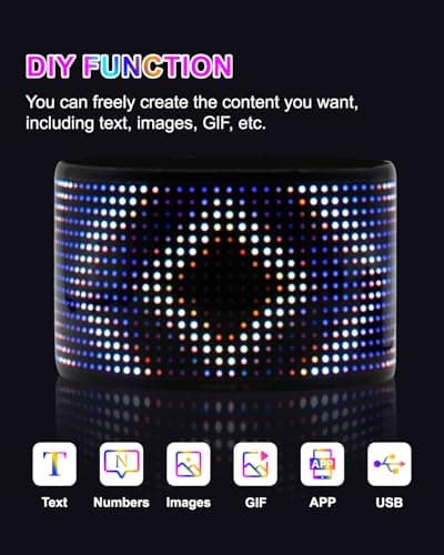 wooaismart Programmable LED Scrolling Sign - Full Color Display Board with Bluetooth APP Control - Custom Text & GIF Patterns - Perfect for Business Advertising & Car Displays (Full Color, 23" x 5") - Thumbnail 3