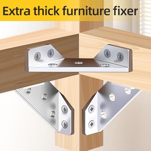 Stainless Steel Angle Brackets Heavy Duty – L Shaped Corner Brace for Wood Shelves,Furniture,Cabinet,Wall Mount Support,Rust-Resistant Metal Shelf Bracket 24Pack - Thumbnail 6