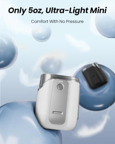 SWEETFULL Portable Fan Rechargeable - 5-oz Mini Hands-Free Personal Fans for Neck Waist, 100 Speed Turbo Airflow, Wearable Clip on Shirt Belt Fan for Body with LED Light, Travel Work Outdoor (White) - Thumbnail 6