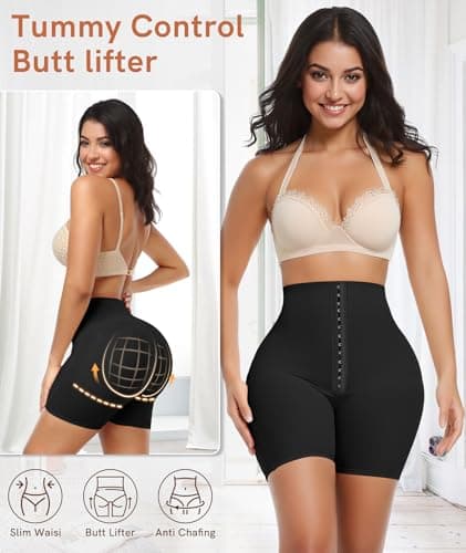 Figninget Hip Dip Shapewear For Women Hip Pads Shaping Shortss Tummy Control Panties Butt Padded For Bigger Butt Black 3XL - Thumbnail 5