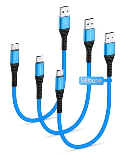 COOLSELL 6 inch Short USB C Cable,3 Pack Silicone 60W Fast Charging Cord USB A to Type-C Compatible with iPhone 17/16/15 Samsung Galaxy S23 S22 Google Pixel, iPad for Power Bank/Car/Office/Travel - Image 1