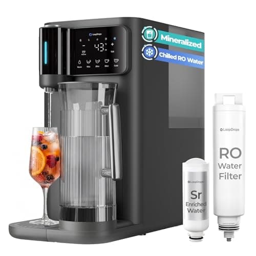 LoopDrops Countertop Reverse Osmosis System, 6-Stage RO Water Filter with 43℉ Chilled Water, Self-Cleaning Dual Water Path, Mineralization & TDS Monitoring, Portable Purifier for Home Office - Image 1