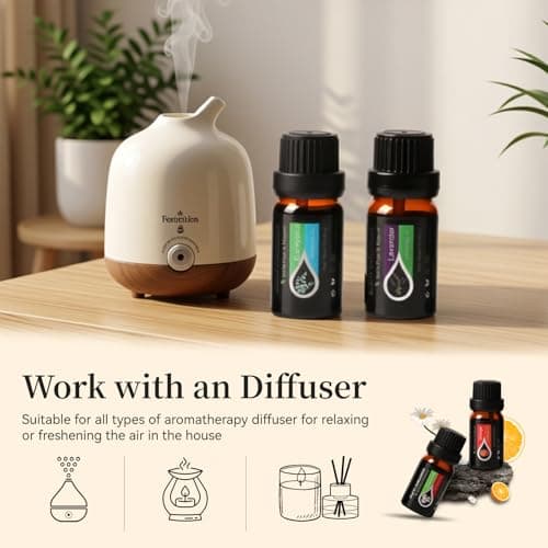 Essential Oils Set, 20 x 10ML Essential Oil Gift for Diffuser, Massage, Humidifiers, Sleep, Refreshing, Cars & Home Products, Eucalyptus, Lavender, Peppermint, Tea Tree More Aromatherapy Oil - Thumbnail 3
