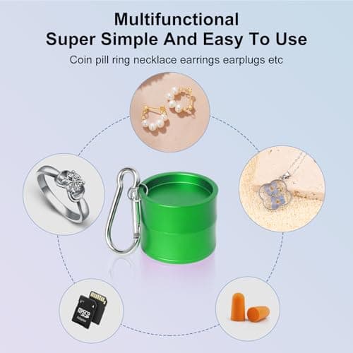 KONIDUN Mini Travel Ring Holder Keychain, Portable Jewelry Holder Keychain with Protective Sponge, Small Necklace Earrings Case for Gym Sports Bag Purse - Thumbnail 4