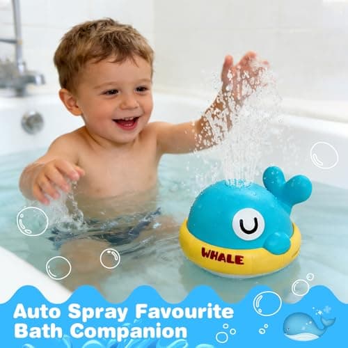 Light Up Whale Sprinkler Baby Bath Toys for Kids Ages 1-3, Pool Water Toys for Toddlers Bathtub Fountain Toys, Birthday Gifts for 1 2 3 Year Old Boys & Girls - Thumbnail 6