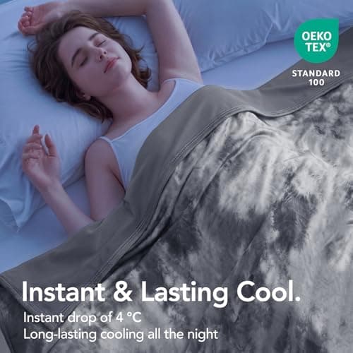 Topcee Cooling Blanket 50''x70'' for Hot Sleepers, Arc-Chill Q-Max>0.35 Double Sided Cold Blankets for Night Sweats, Cool Soft Lightweight Summer Blanket for Sofa Bed Couch, Gifts for Women Throw - Thumbnail 2