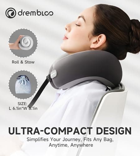 Neck Pillow Airplane for Sleeping, CertiPUR-US® BASF Memory Foam Cooling Travel Pillows for Airplanes, Adjustable Flight Sleep Pillow with Comfortable Breathable Cover, Portable Plane Accessories - Thumbnail 5
