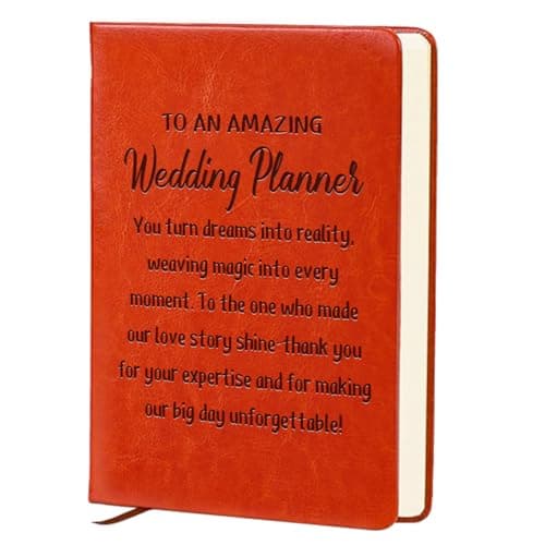 QDWXDEL Wedding Planner Book and Organizer,A5 Hardcover Leather Journal for Women, Journal Notebook for Work,Engagement Gifts for Couples (Wedding Planner)
