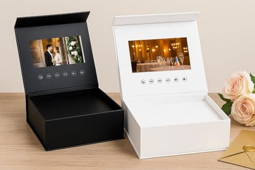 5-Inch IPS Screen Video Gift Box - White Paper Magnetic Lid Design - Personalized Greeting Card Box with Auto-Play LCD Screen - High-Tech Custom Gift Packaging for Unique Gifting - Thumbnail 4
