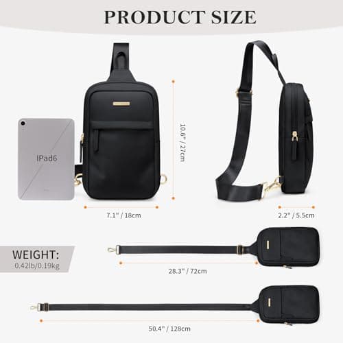 GOLF QUALTY Large Capacity Crossbody Bag Spacious Fanny Pack for essentials Casual Waist Pack for Women & Men,Black - Thumbnail 5