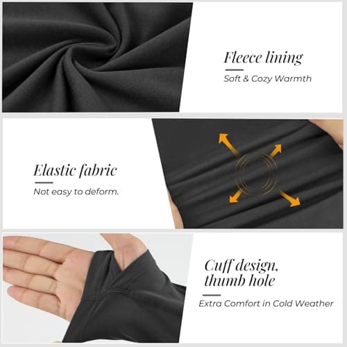 MeetHoo Women Thermal Underwear Shirts, Long Sleeve Thermal Tops Winter Warm Fleece Lined Base Layer for Skiing Running - Thumbnail 4