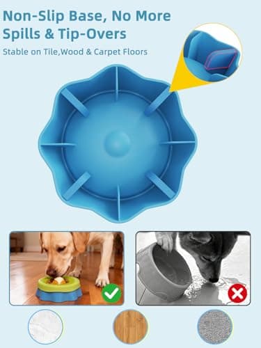 Huafly Slow Feeder Dog Bowls,3-Layer Detachable for Easy Cleaning,Dual-Use Wet Lick & Dry Slow Feeder,Food-Grade Silicone,Anti-Slip Base for All Floors,for Small,Medium,Large Dogs - Thumbnail 5