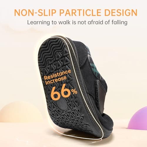 STQ KIDS Toddler Wide Toe Box Shoes Barefoot Shoe Boys Kids Walking Boy Sneakers Non-Slip Lightweight Comfortable First Walking Tennis Outdoor Activities All Black Toddler Size 8 - Thumbnail 5