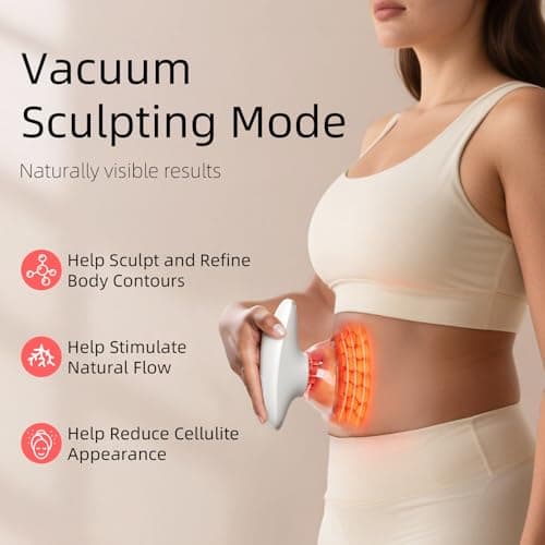 Aimmbiuty 3-in-1 Body Sculpting Machine, Cellulite Massager Tool with 3 Adjustable Modes, for Belly, Waist, Arms and Legs, Home Use for Women (White) - Thumbnail 2
