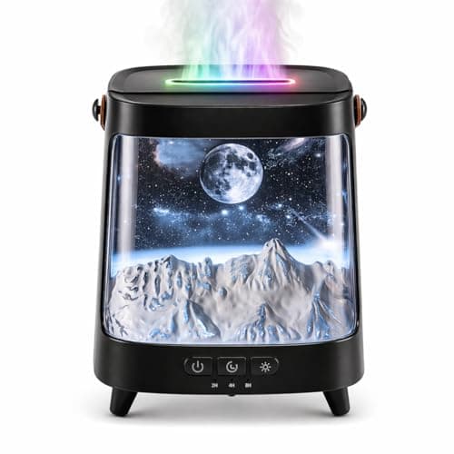 Flame Aroma Diffuser with Remote Control, 200ml Quiet Essential Oil Humidifier with 7 Color Lights, 2 Mist Modes, 3 Timer Settings, Auto Shut-Off, Compact Gift for Home, Office - Image 1