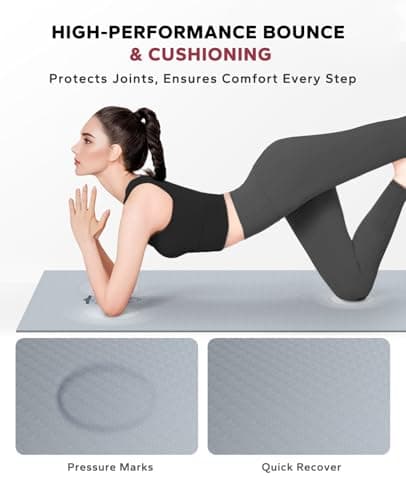 HAPBEAR Large Yoga Mat - 72"x36" Extra Wide Exercise Mat - 1/4" Thick Dual Color PVC | Anti-Slip Surface & High Cushioning - Ideal for Yoga, Pilates & Home Workouts - Bonus Mesh Bag - Thumbnail 6