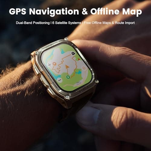 KOSPET Tank M4 Smart Watch for Men, Full Stainless Steel, GPS & Offline Maps,10ATM Waterproof 45m Freediving, 50-Day Battery, Bluetooth Calls, 24/7 Heart Monitor, for Android & iOS - Thumbnail 3