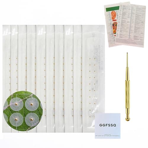 GGFSSQ Ear Seeds Acupuncture Kit - 200 Pieces - Acupressure with Ears Seed, with Bonus Free Chart and Brass Acupressure Probe - for Balance & Wellness (gold-200pcs) - Image 1